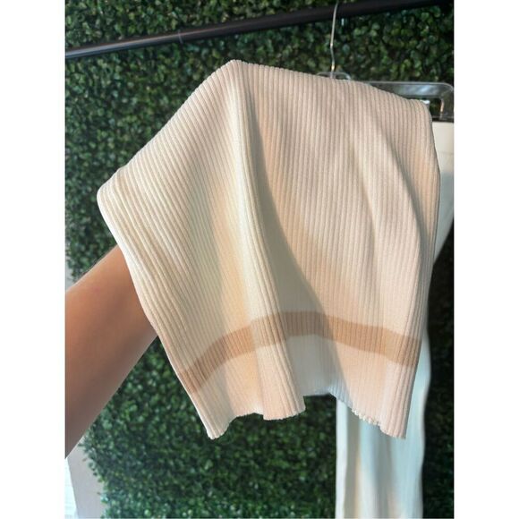 Carbon38 Sweater Pant Womens XL Ivory Rib Knit High Rise Casual Bootcut NWOT Tan - Picture 2 of 4